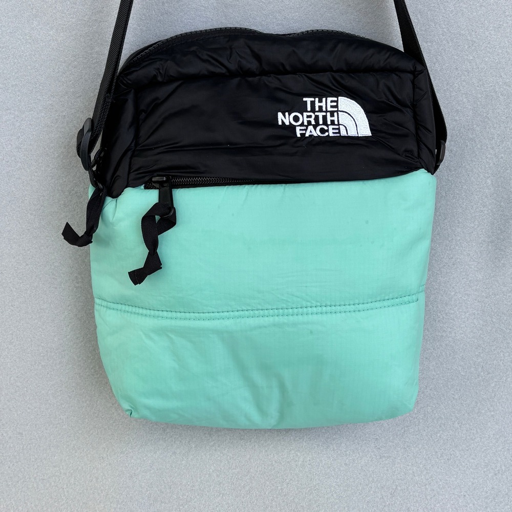 The North Face Nuptse Crossbody Bag Wasabi Green Black Padded NF0A81BV